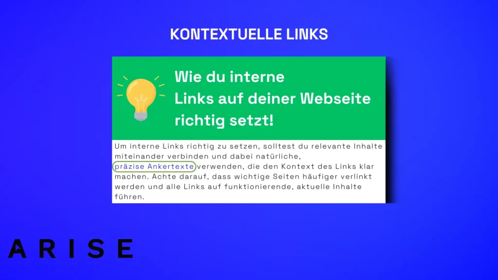 Interne Verlinkung: Darstellung von kontextuellen Links